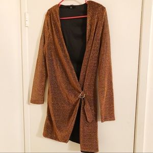 Missguided copper wrap dress/shirt